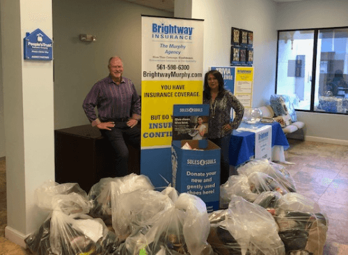 Brightway, The Murphy Agency collects, delivers hundreds of shoes to Soles4Souls