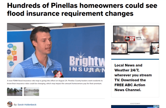 Jake Trimble Flood insurance map changes Pinellas County Florida