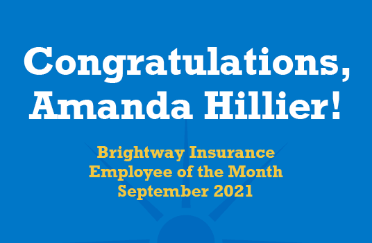 Amanda Hillier Employee of the Month September 2021